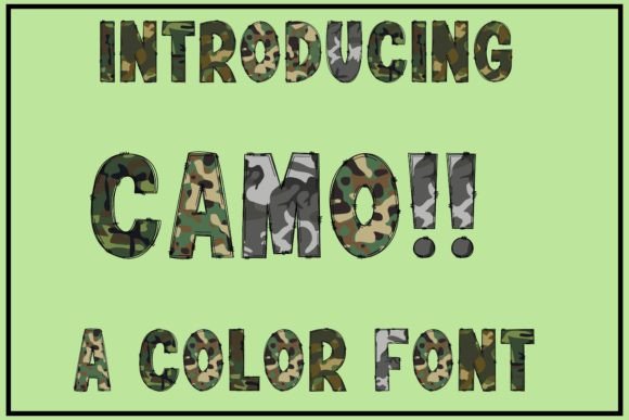 Camo: A Military Camouflage Color Font for Strong Design