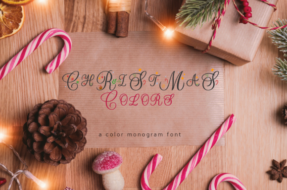 Christmas Colors Monogram: A Festive Color Font for Personalized Design