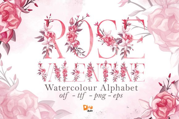 Rose Valentine: A Watercolour Typeface for Romantic Design