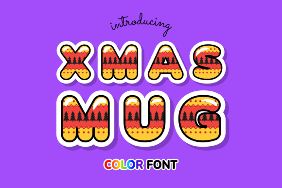 Xmas Mug: A Color Font for Festive Design Projects